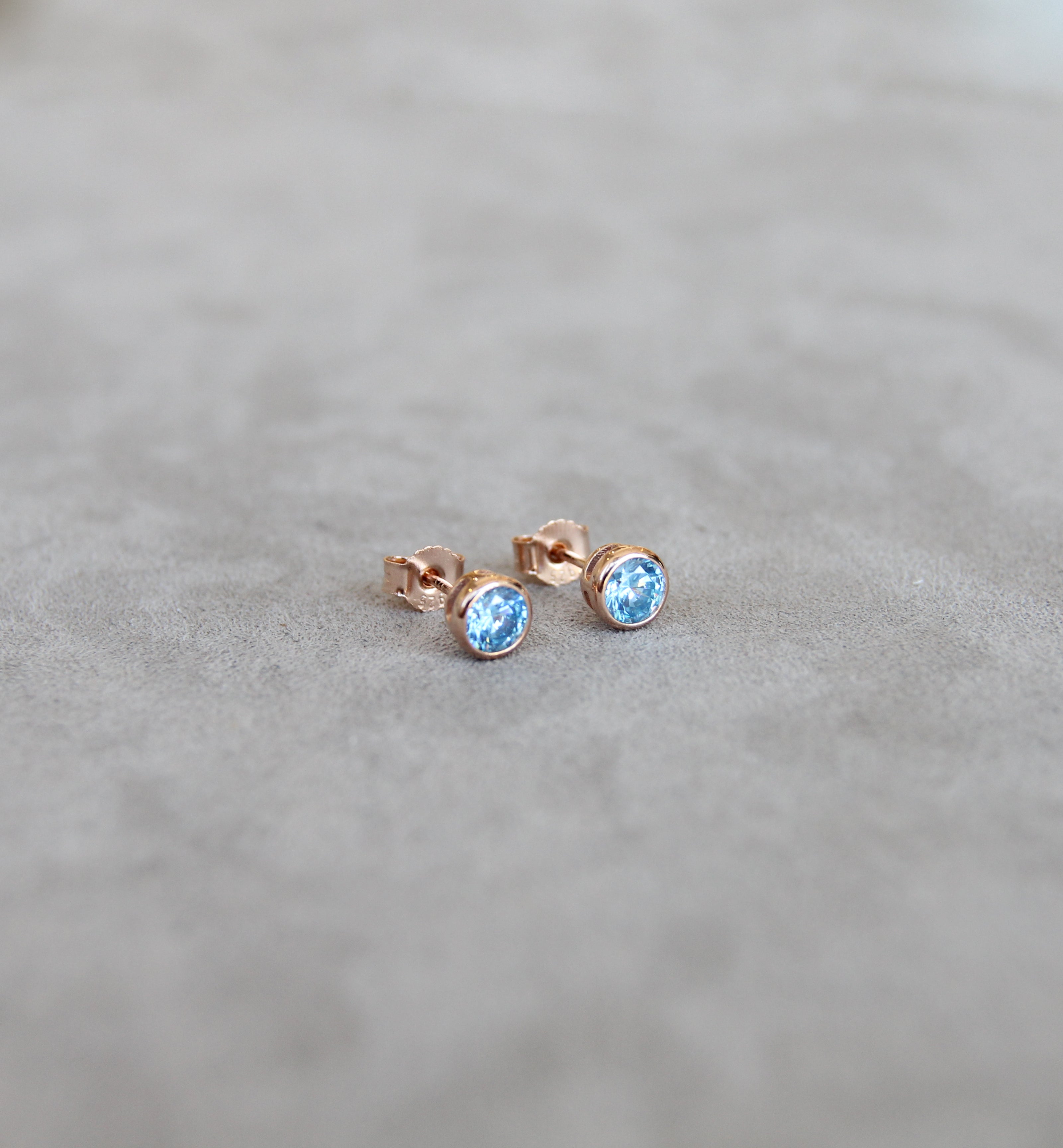 March Aquamarine Birthstone Earrings