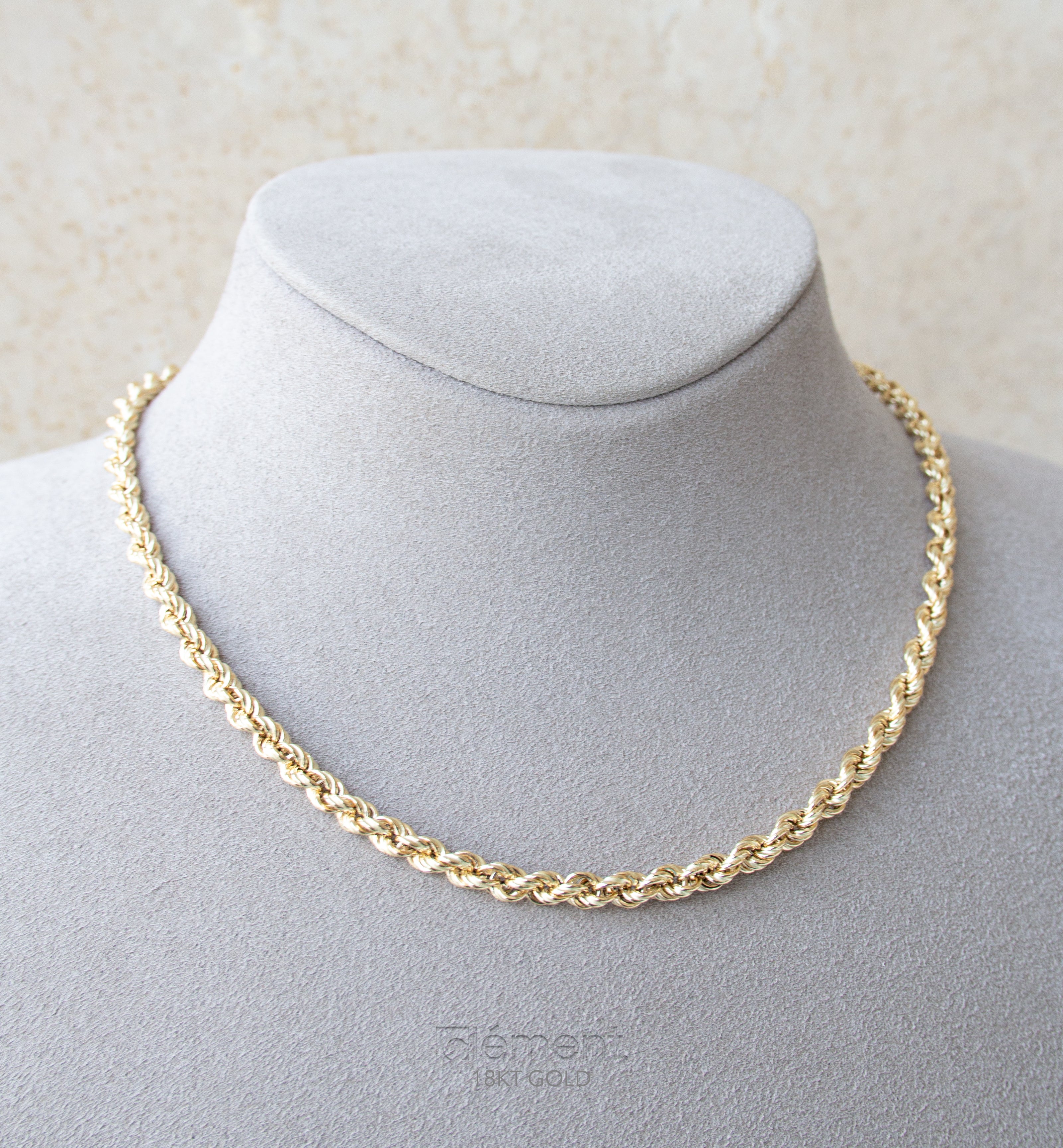 18ct Yellow Gold Rope Necklace