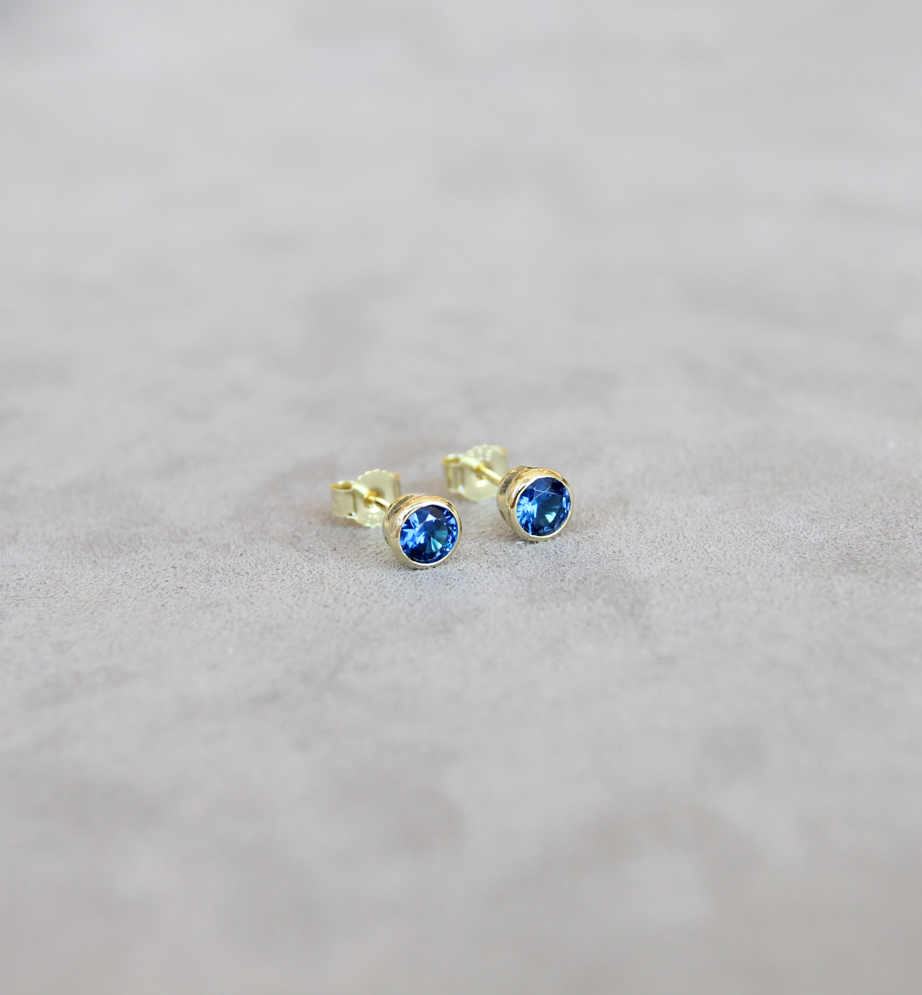 September Blue Sapphire Birthstone Earrings