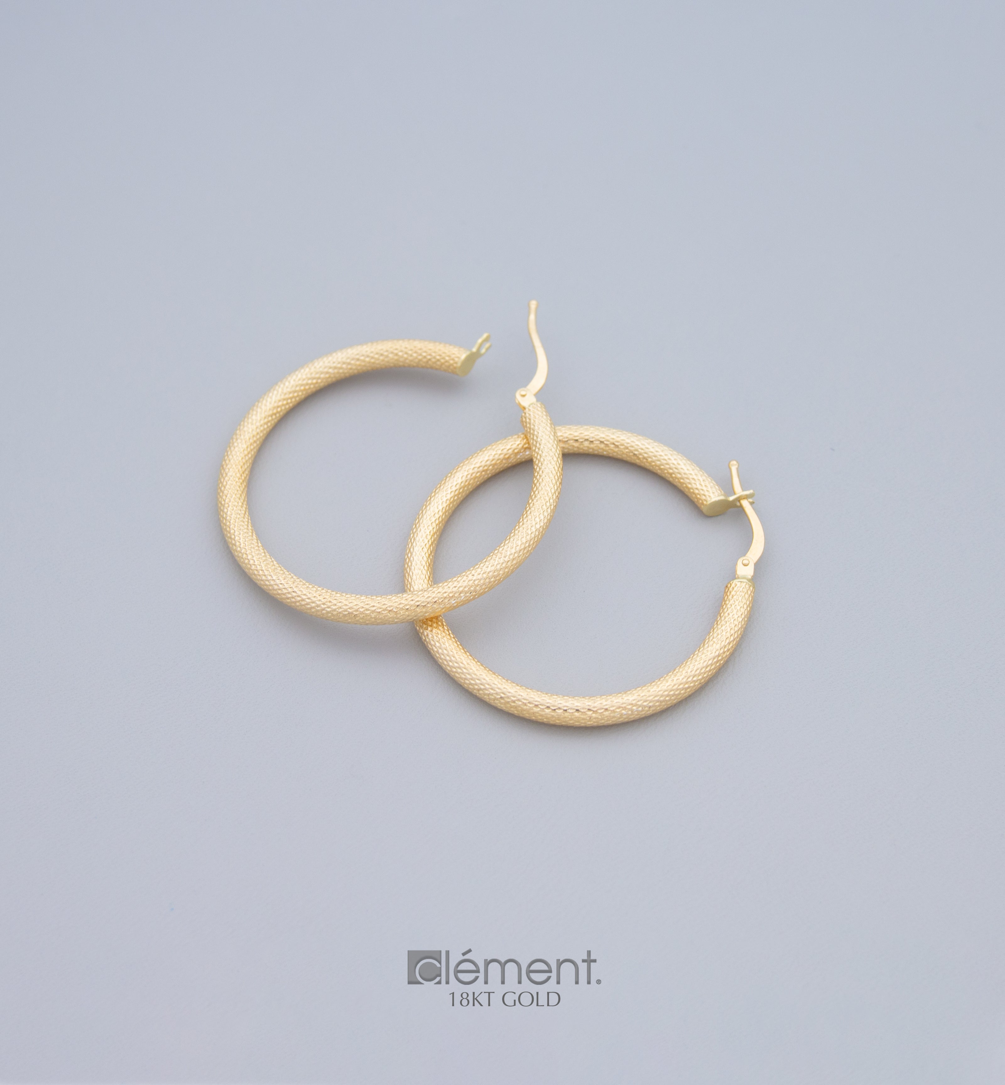 18ct Gold Design Hoop Earrings