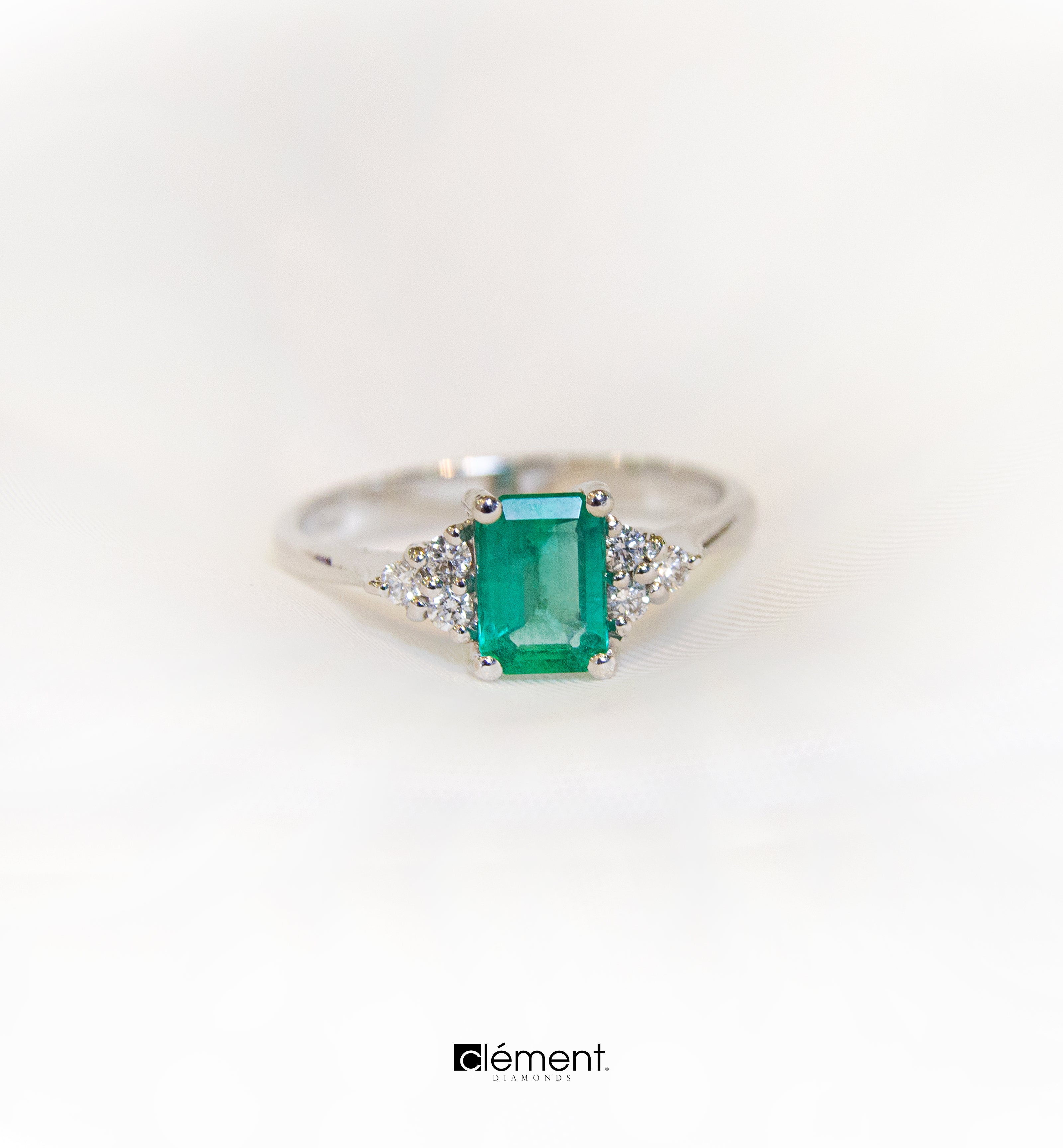 Columbian Emerald 14k White Gold Ring - Gee Loretta