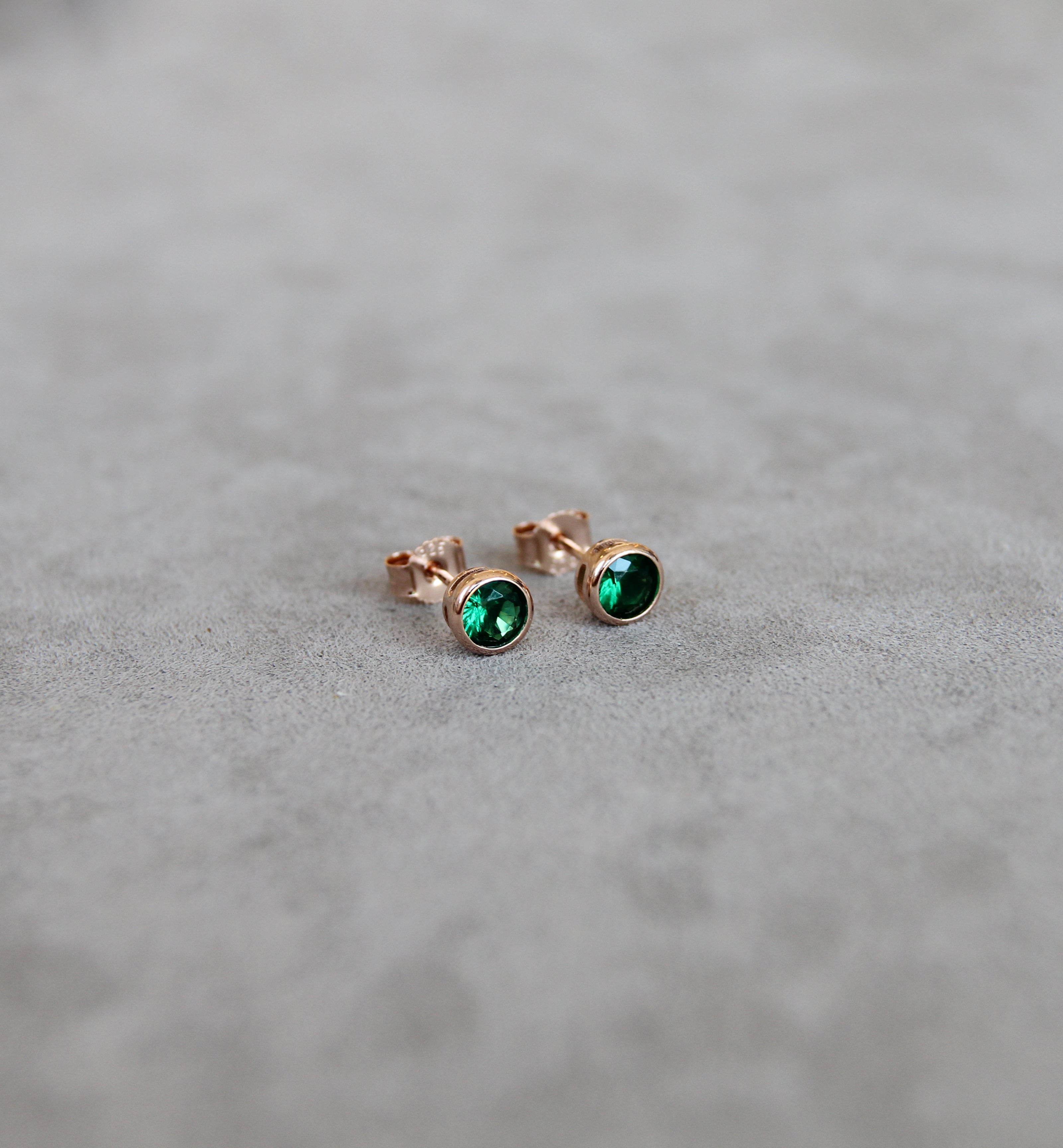 May Emerald Birthstone Earrings