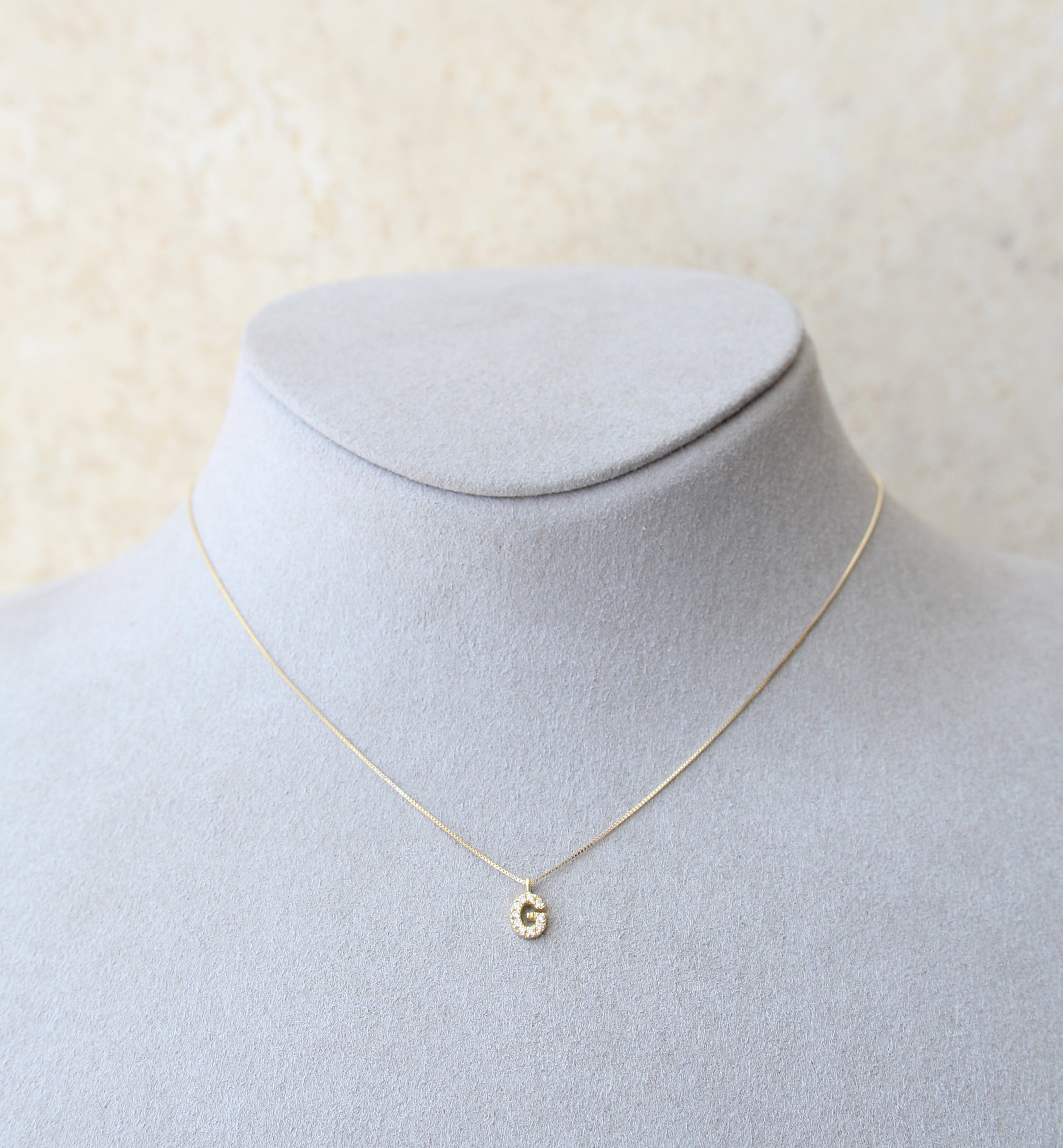 Initials 18ct Yellow Gold Diamond V Necklace
