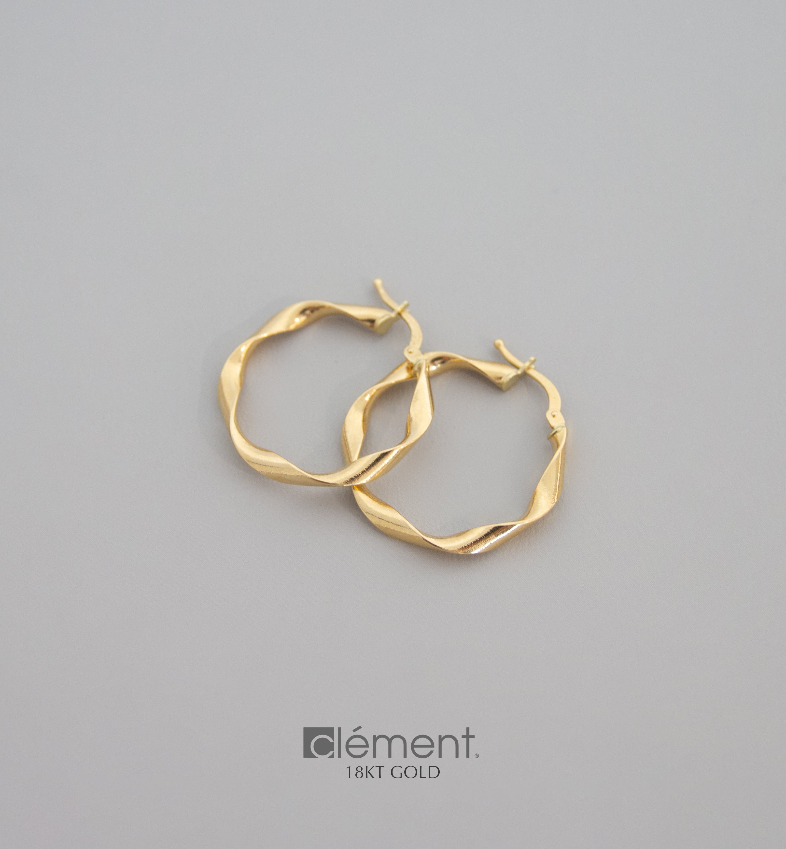 18ct Yellow Gold Twisted Hoop Earrings