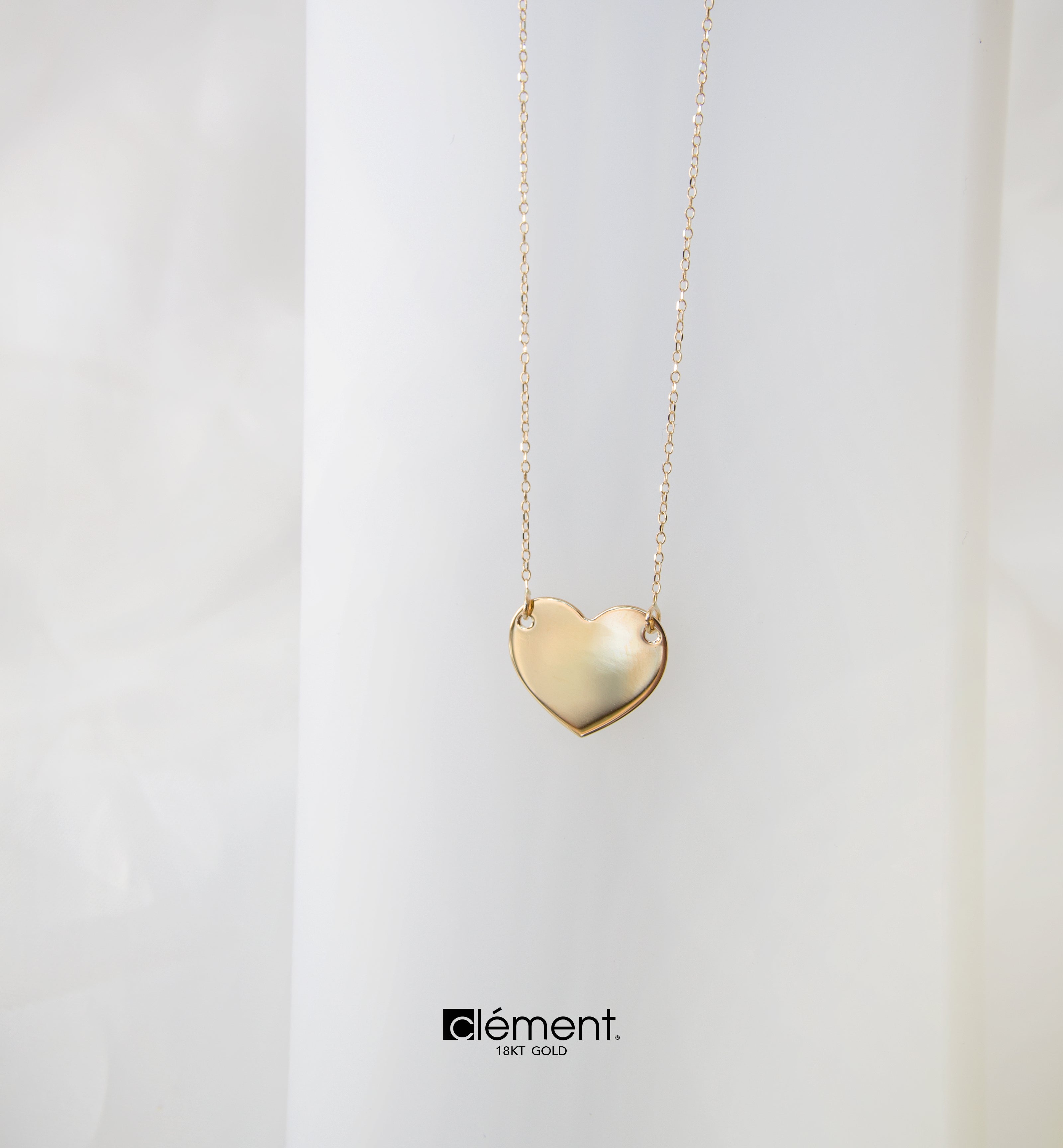 18ct Gold Engravable Heart Pendant