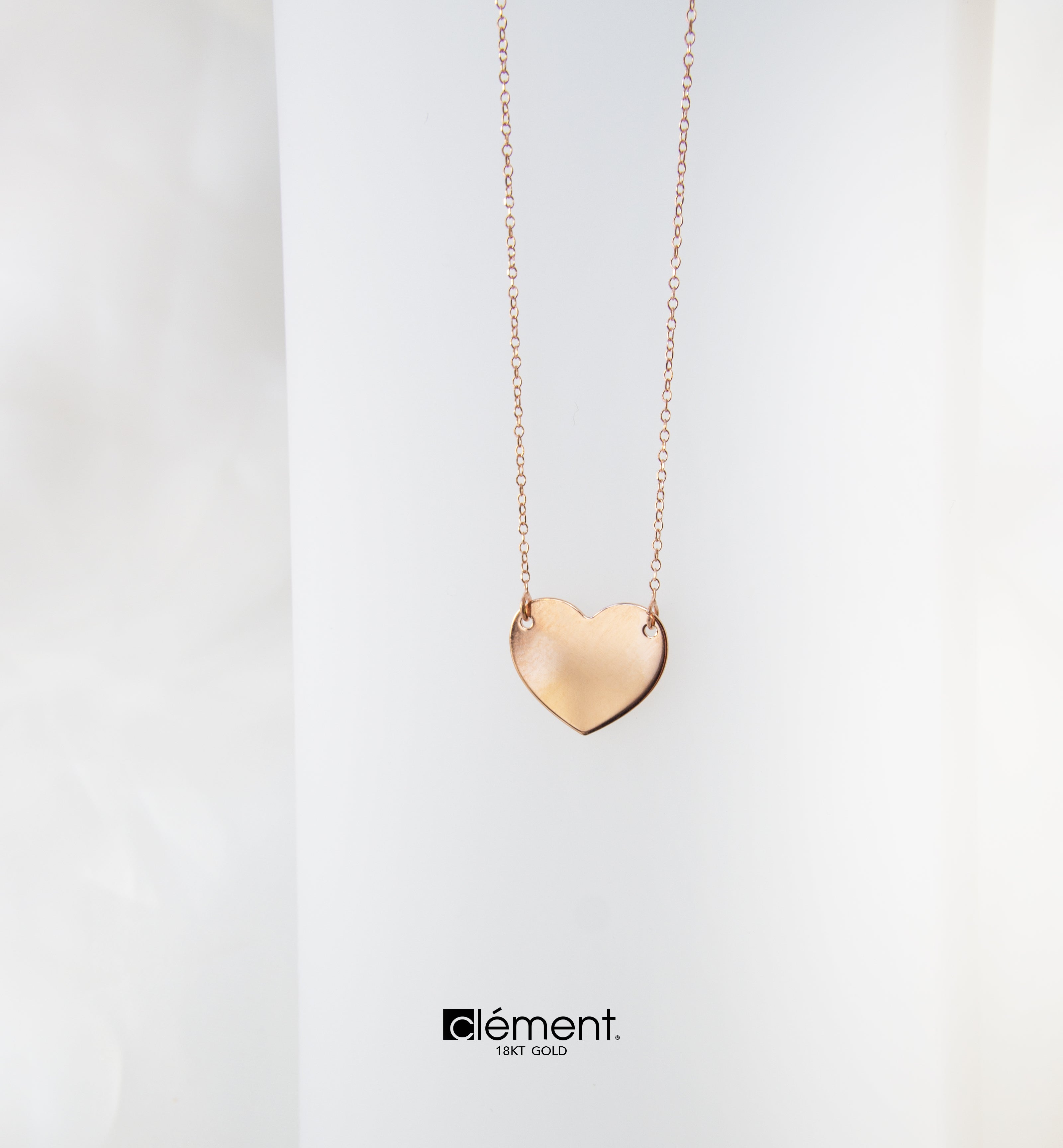 18ct Gold Engravable Heart Pendant