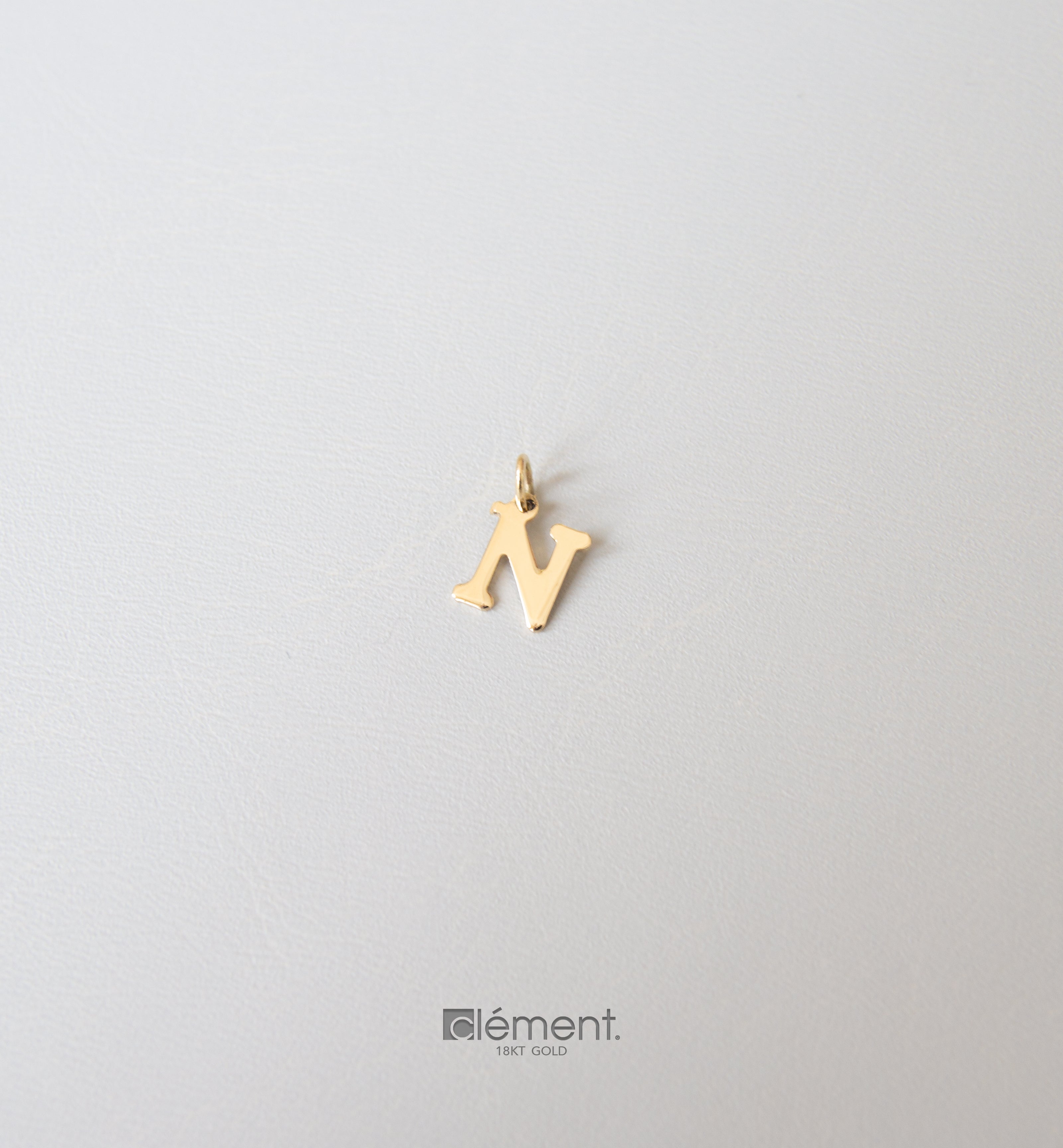 18ct Yellow Gold Initial N