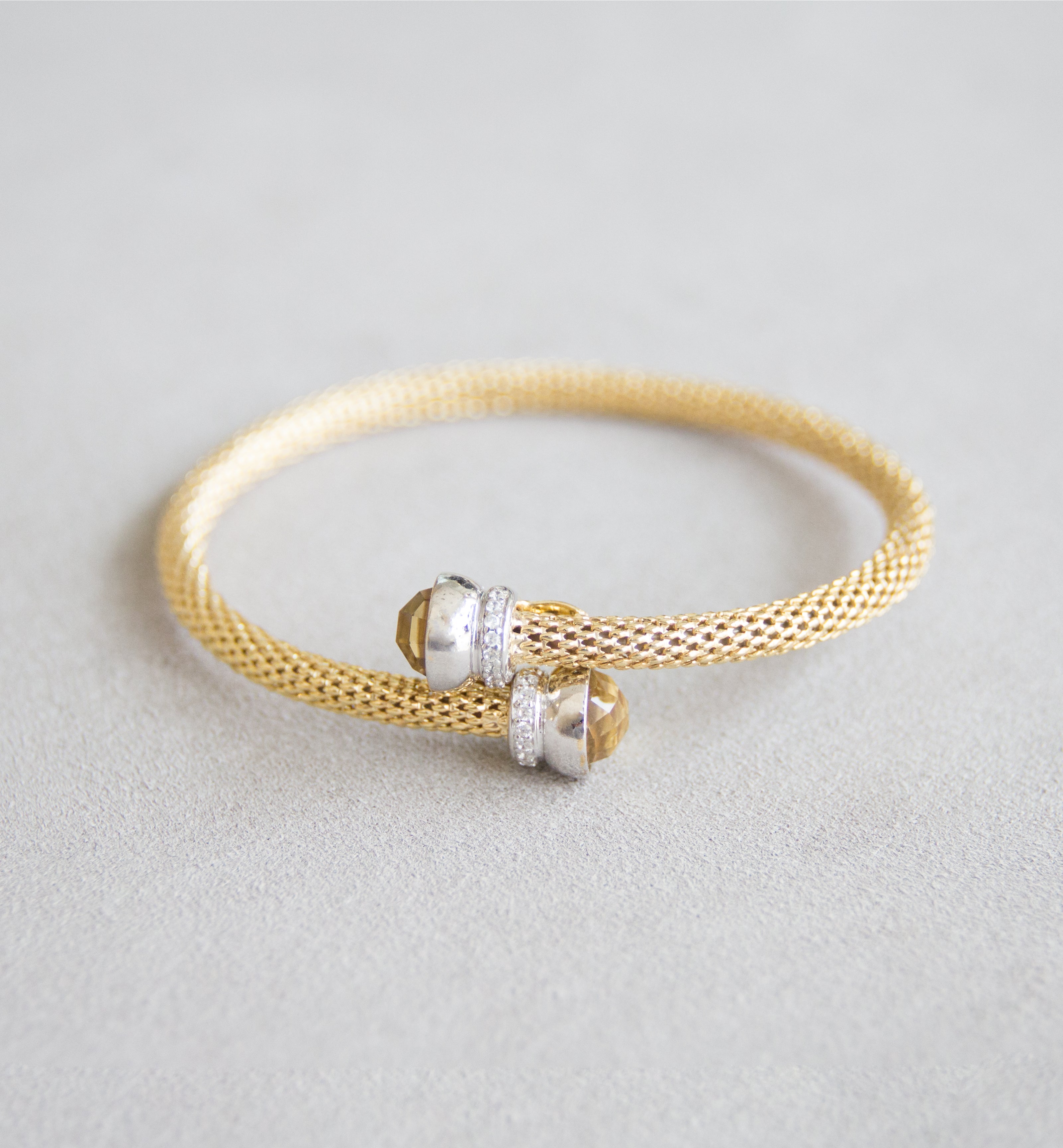 Silver 925 Bangle with Citrine Stone