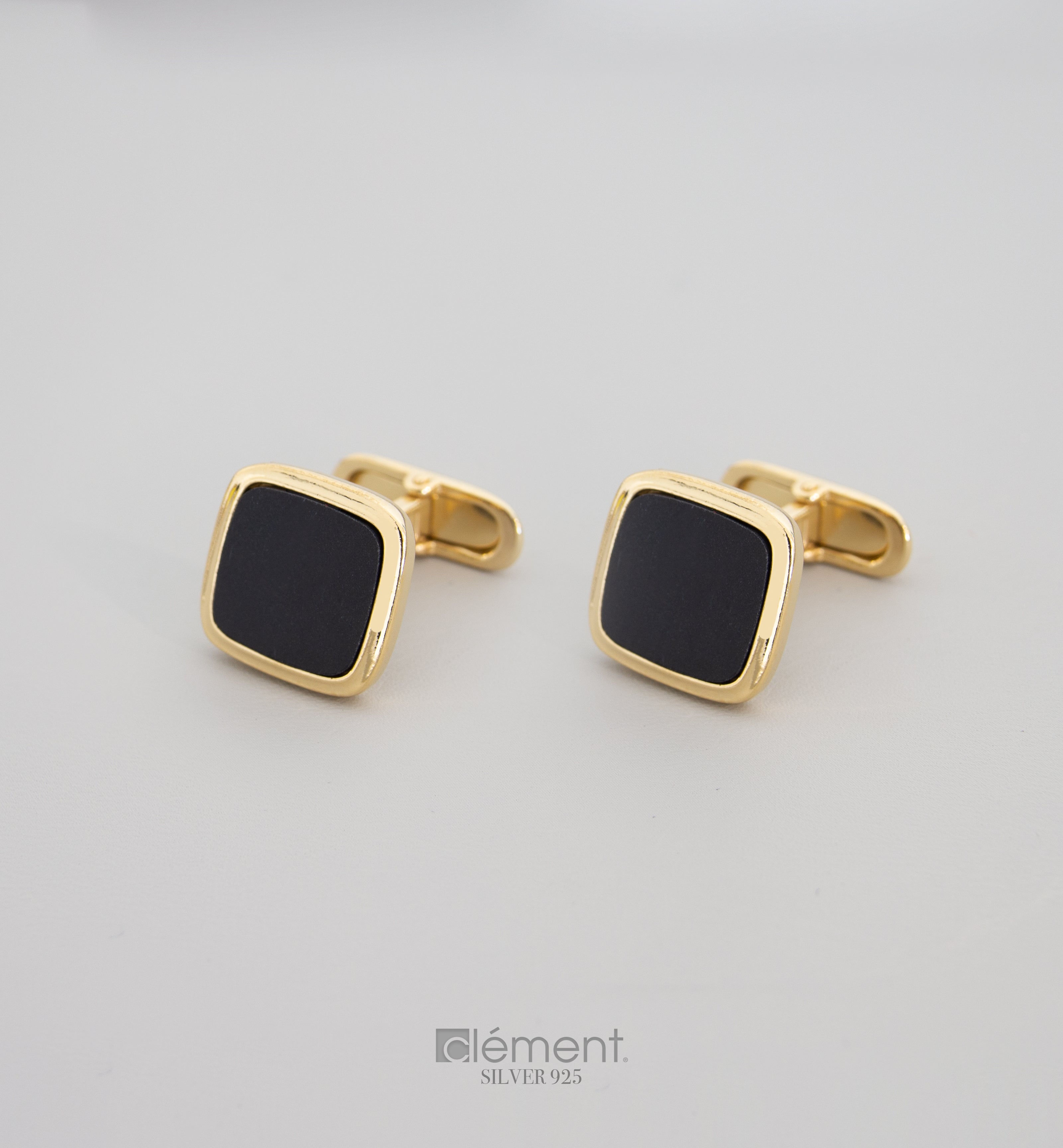 Silver 925 Square Cufflinks with Black Onyx