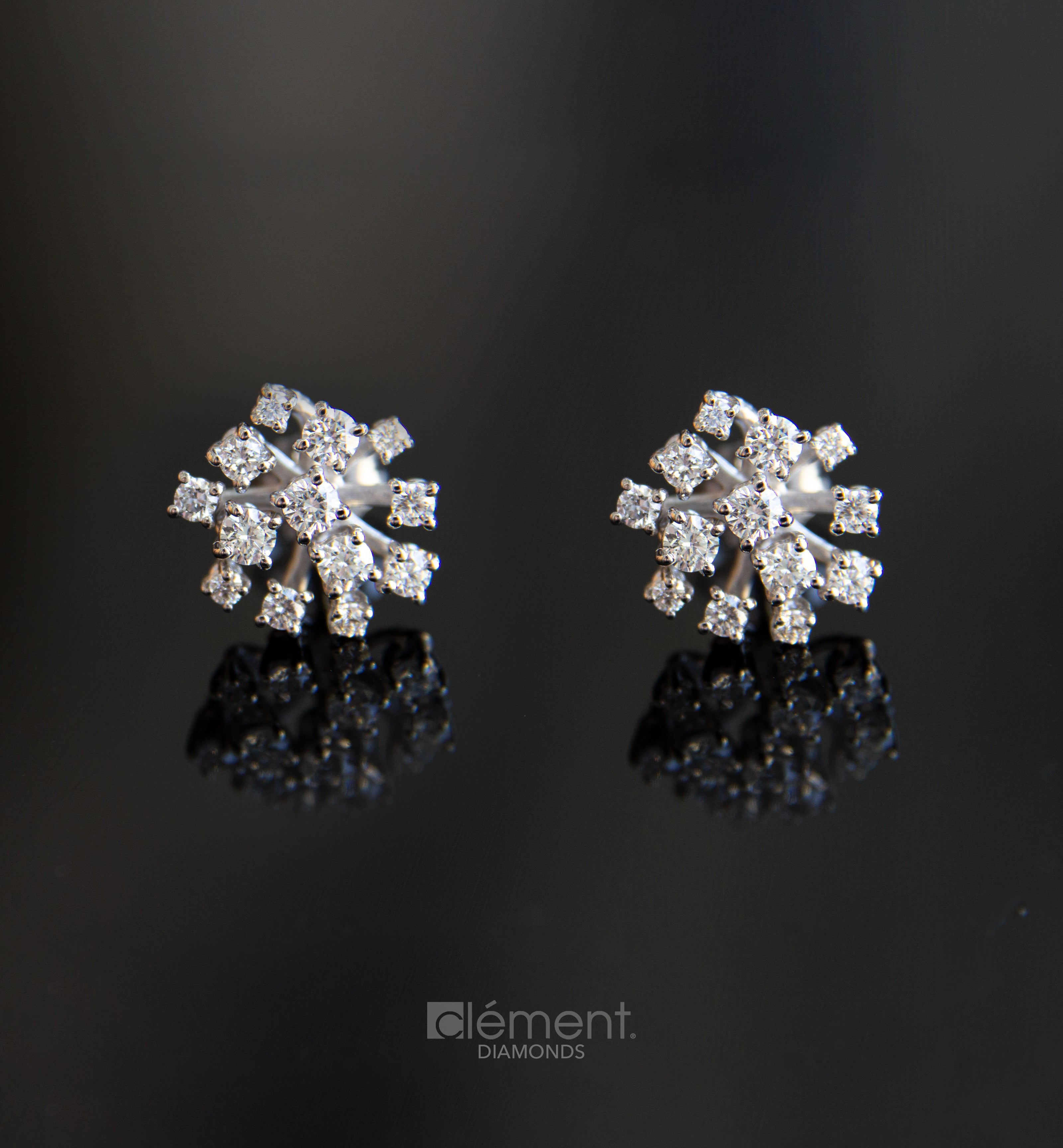 18ct White Gold Explosion of Diamond Earrings