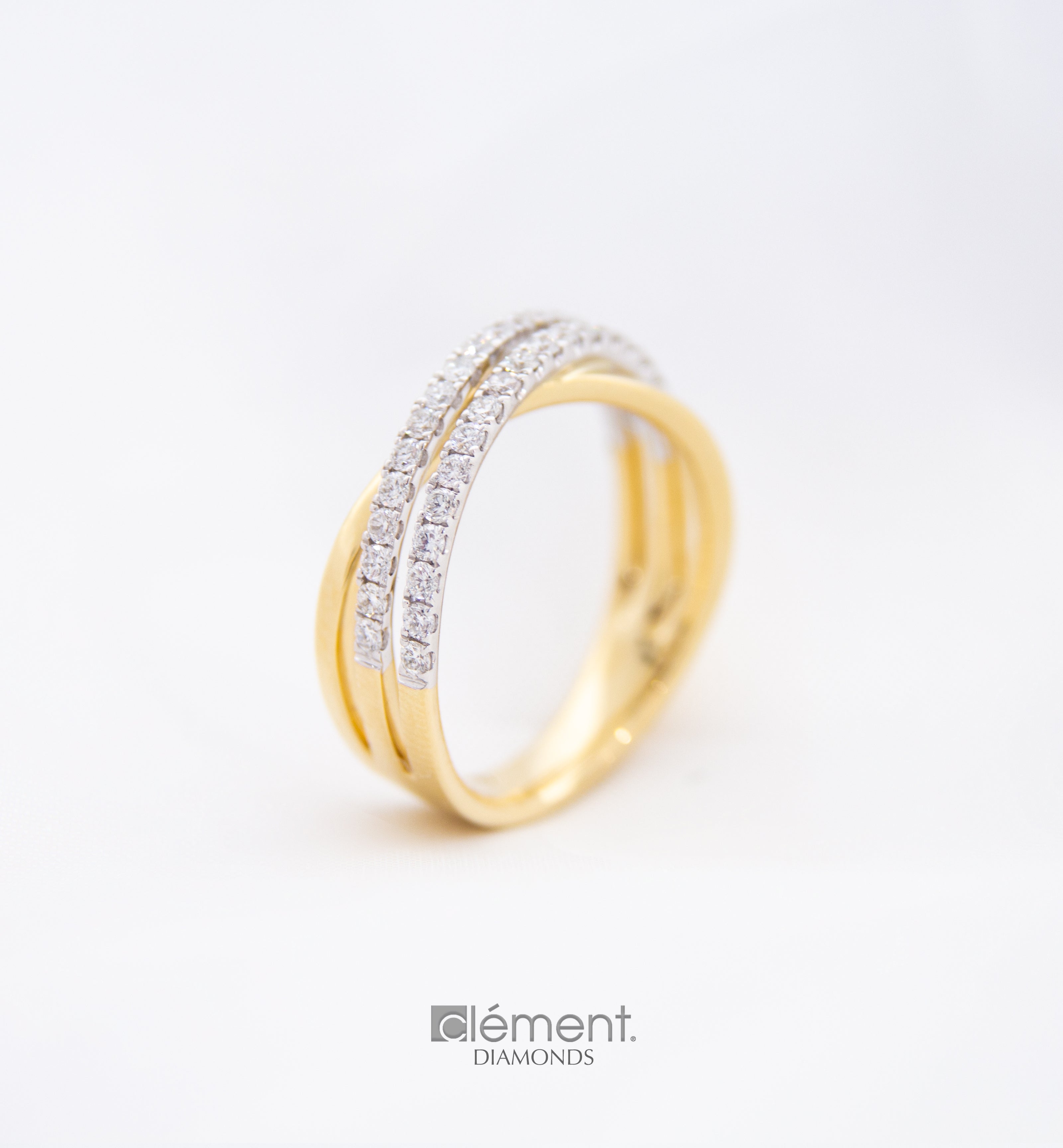 18ct Gold Two-Tone Diamond Ring