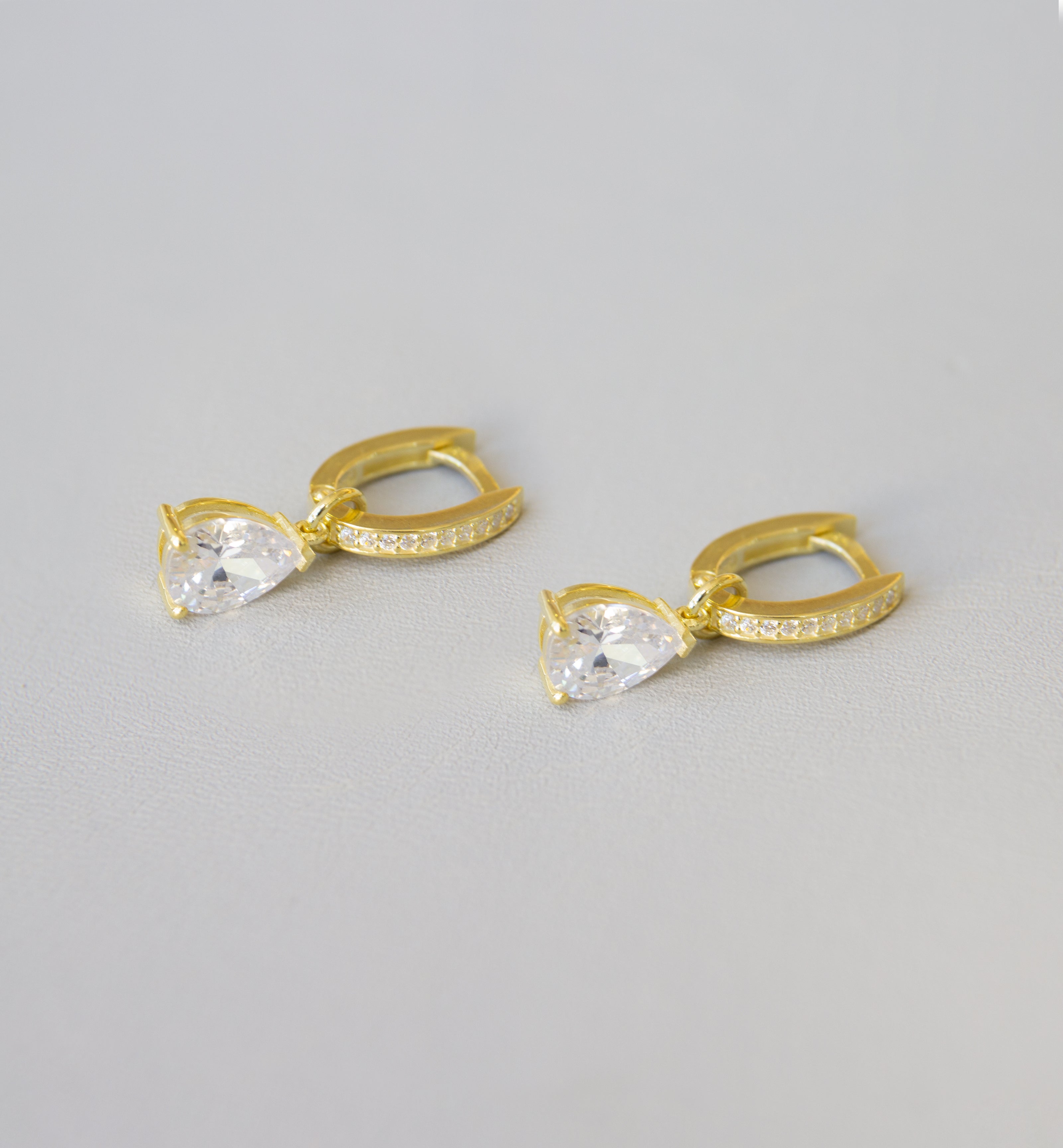 Silver 925 Yellow Gold Plated Hoop Earrings