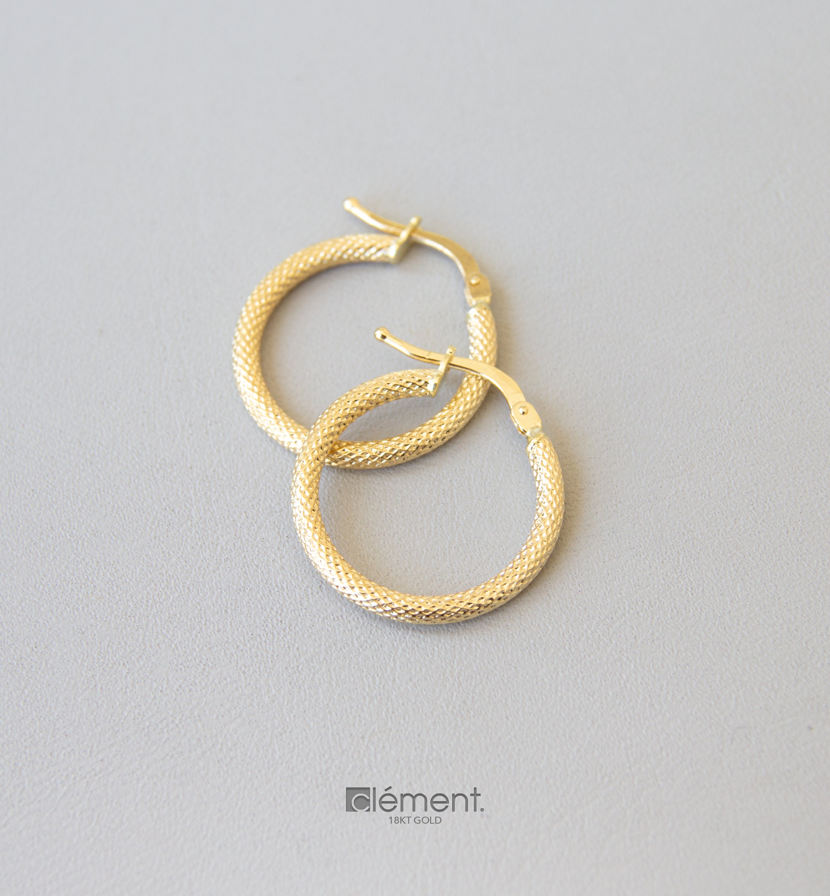 18ct Yellow Gold Design Hoop Earrings