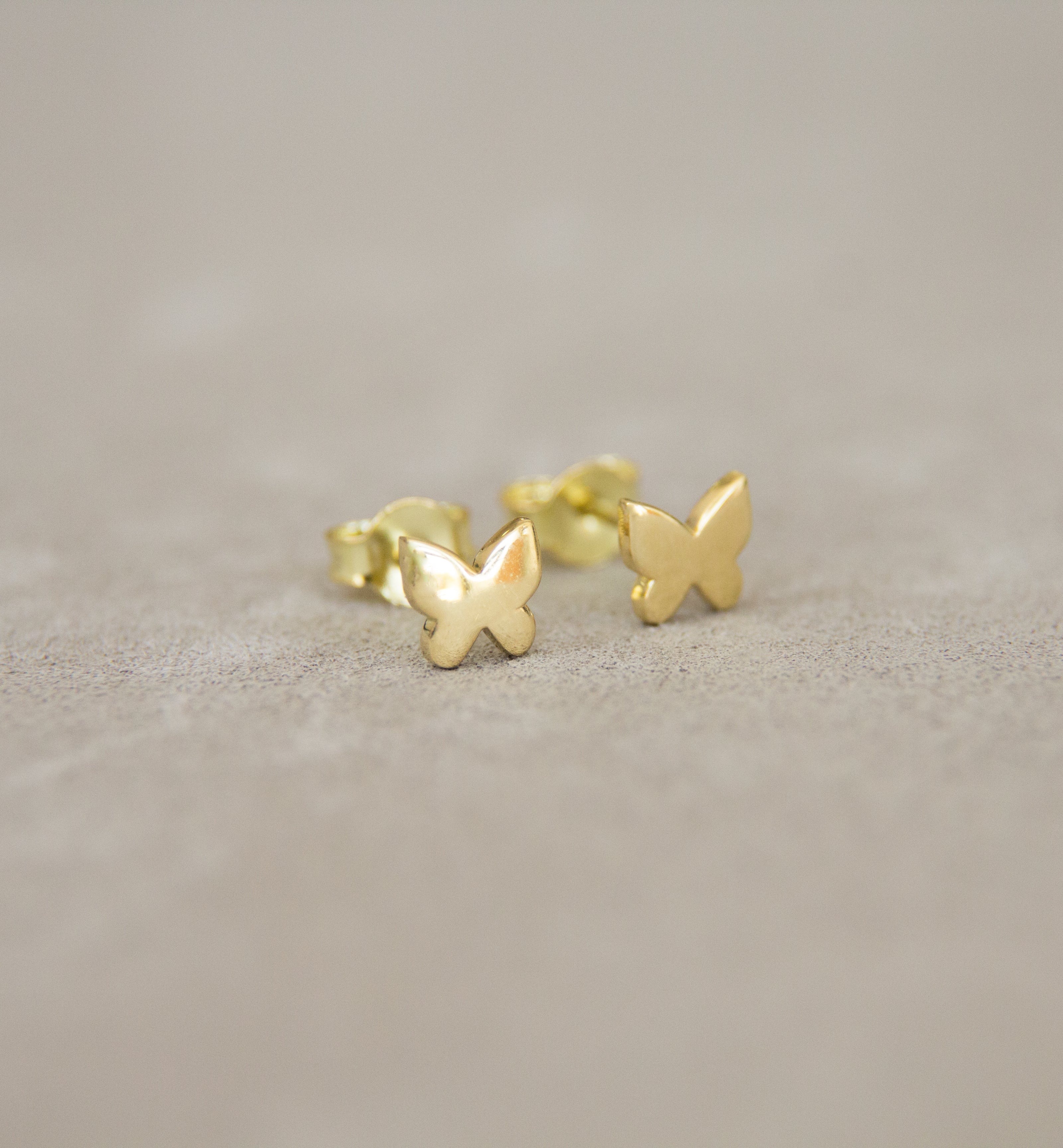18ct Yellow Gold Butterfly Earrings