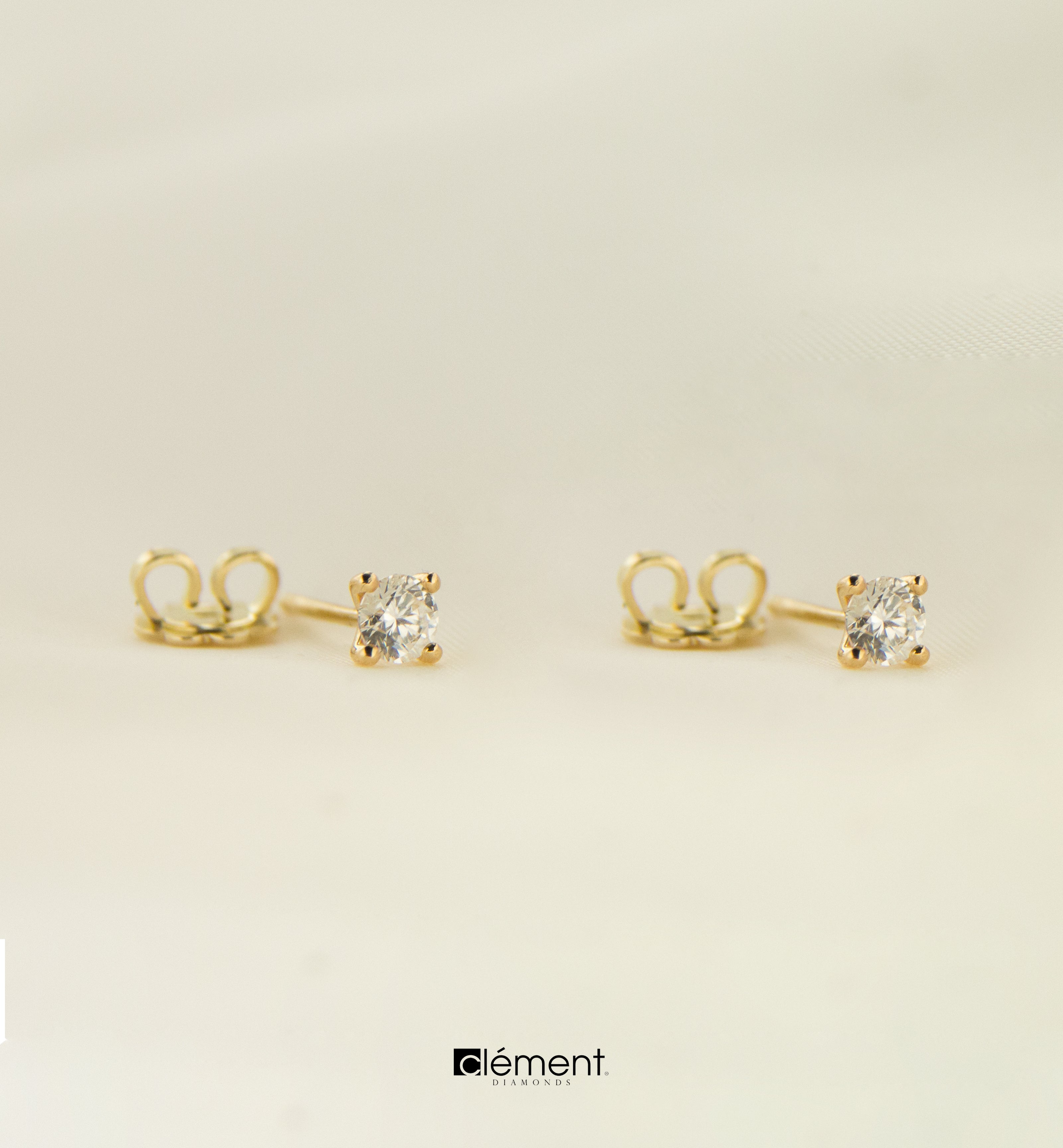 18ct Yellow Gold Natural Diamond Earrings