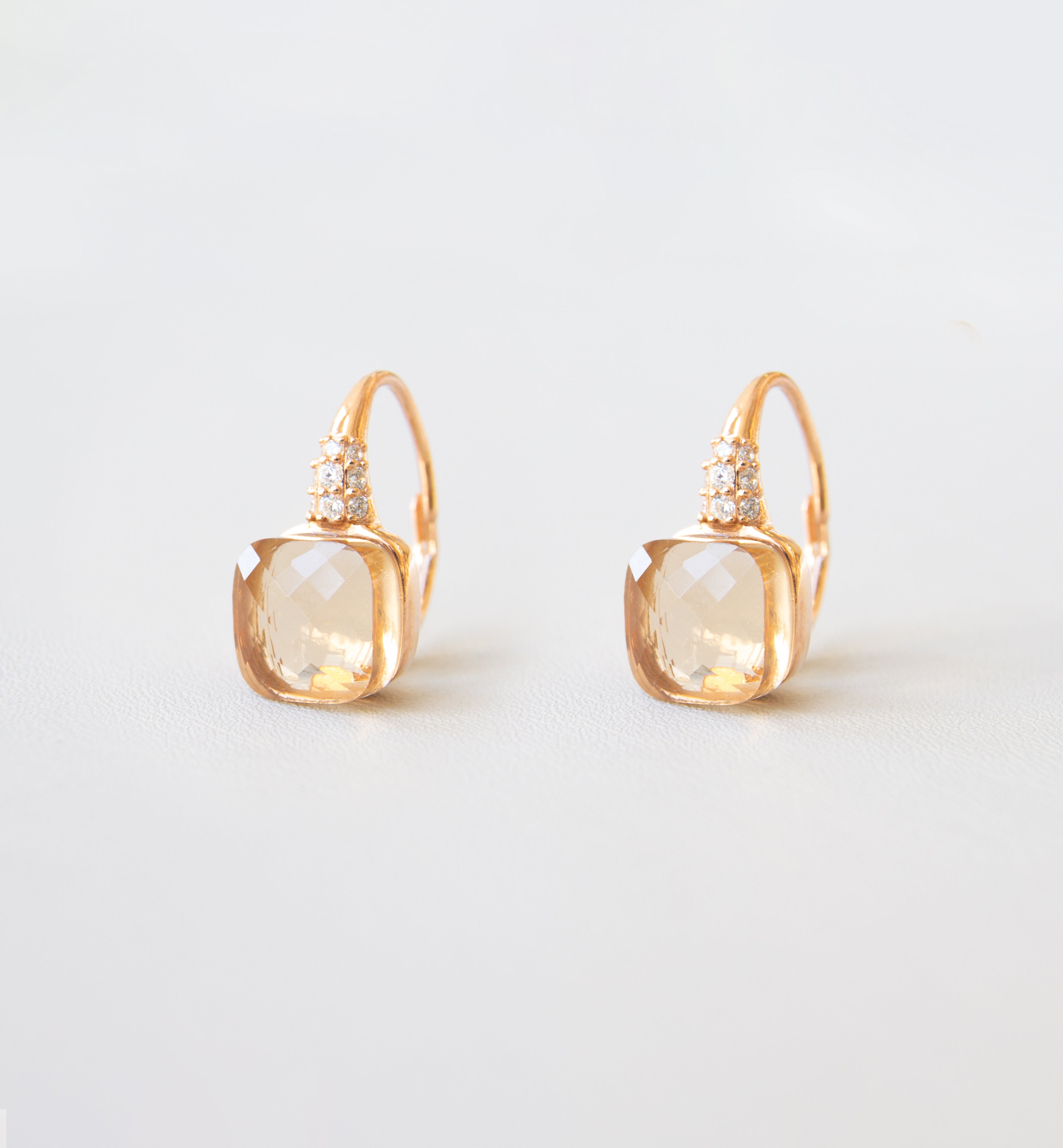 Silver 925 Rose Gold Plated Earrings