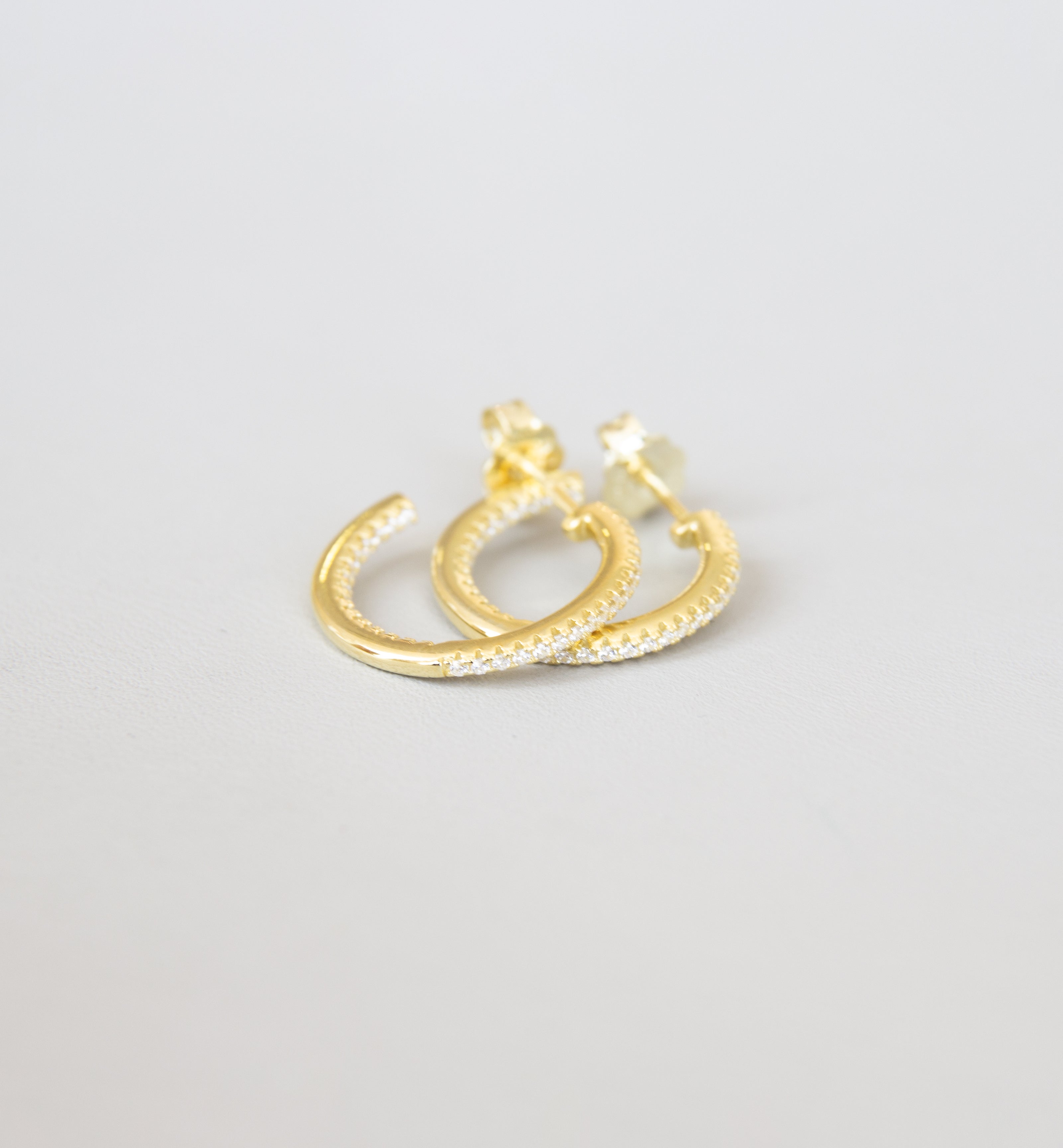 Silver 925 Yellow Gold Plated Earrings