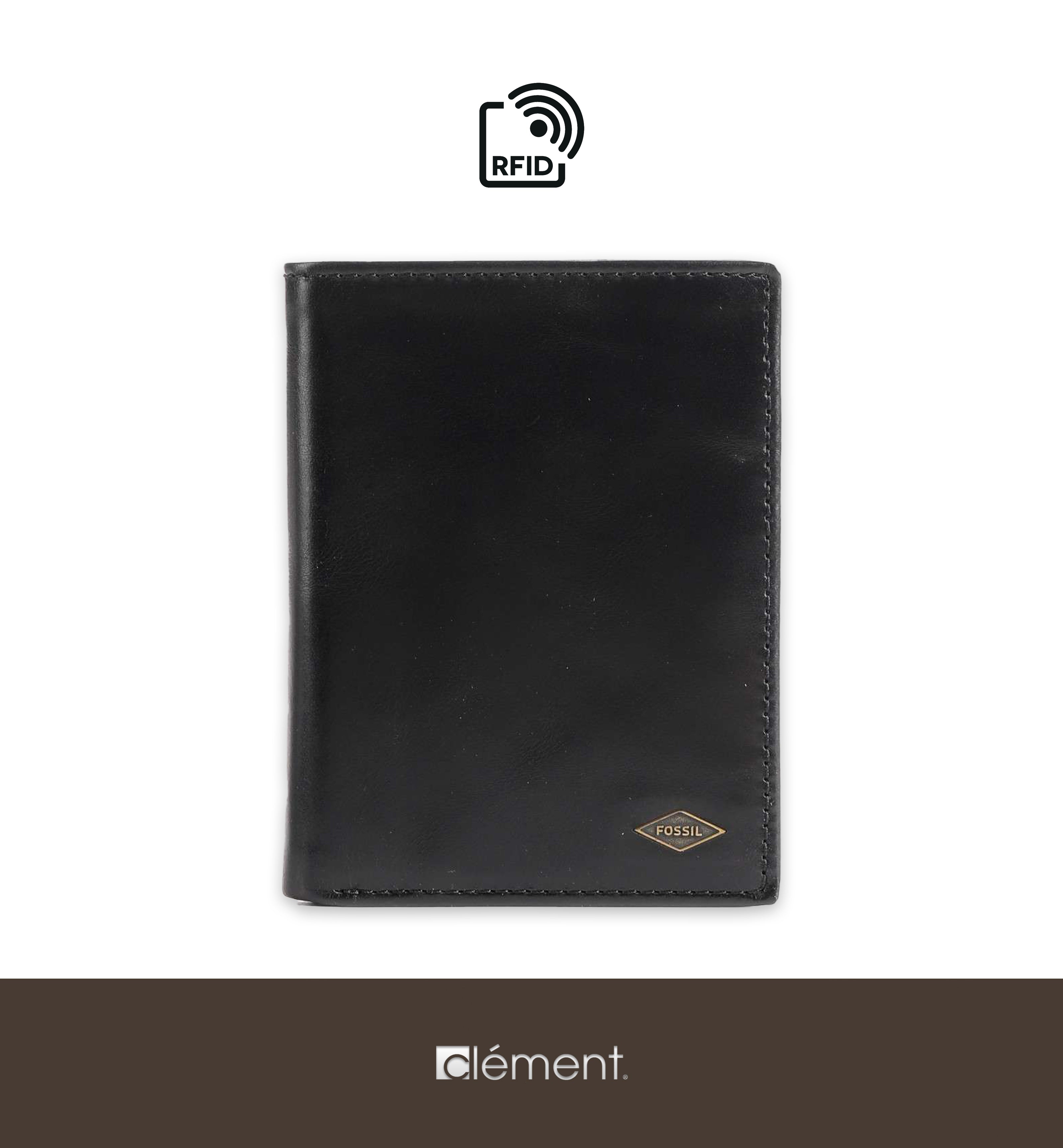 Black FOSSIL Genuine Leather Wallet
