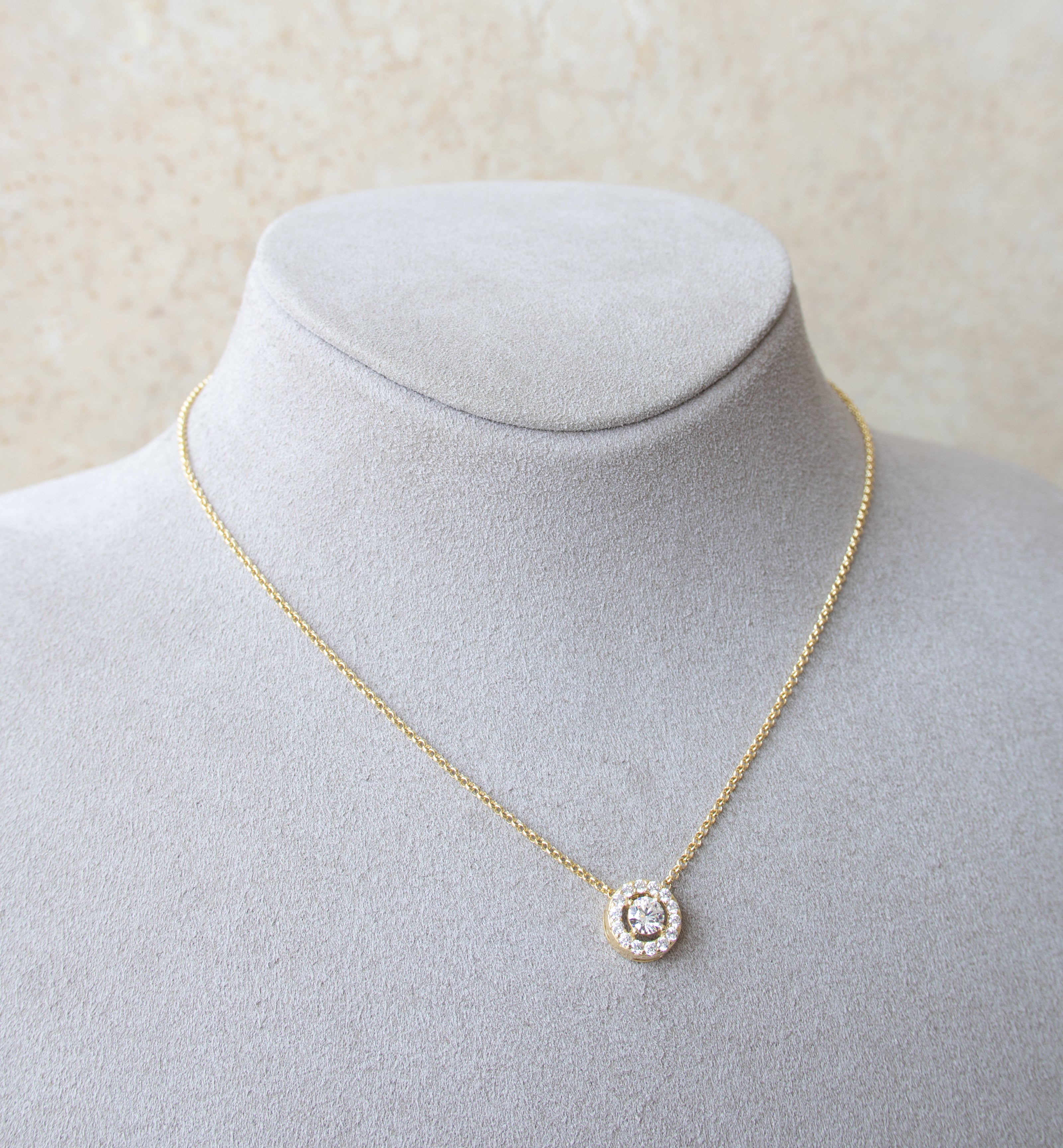 Silver 925 Yellow Gold Plated Circle Necklace