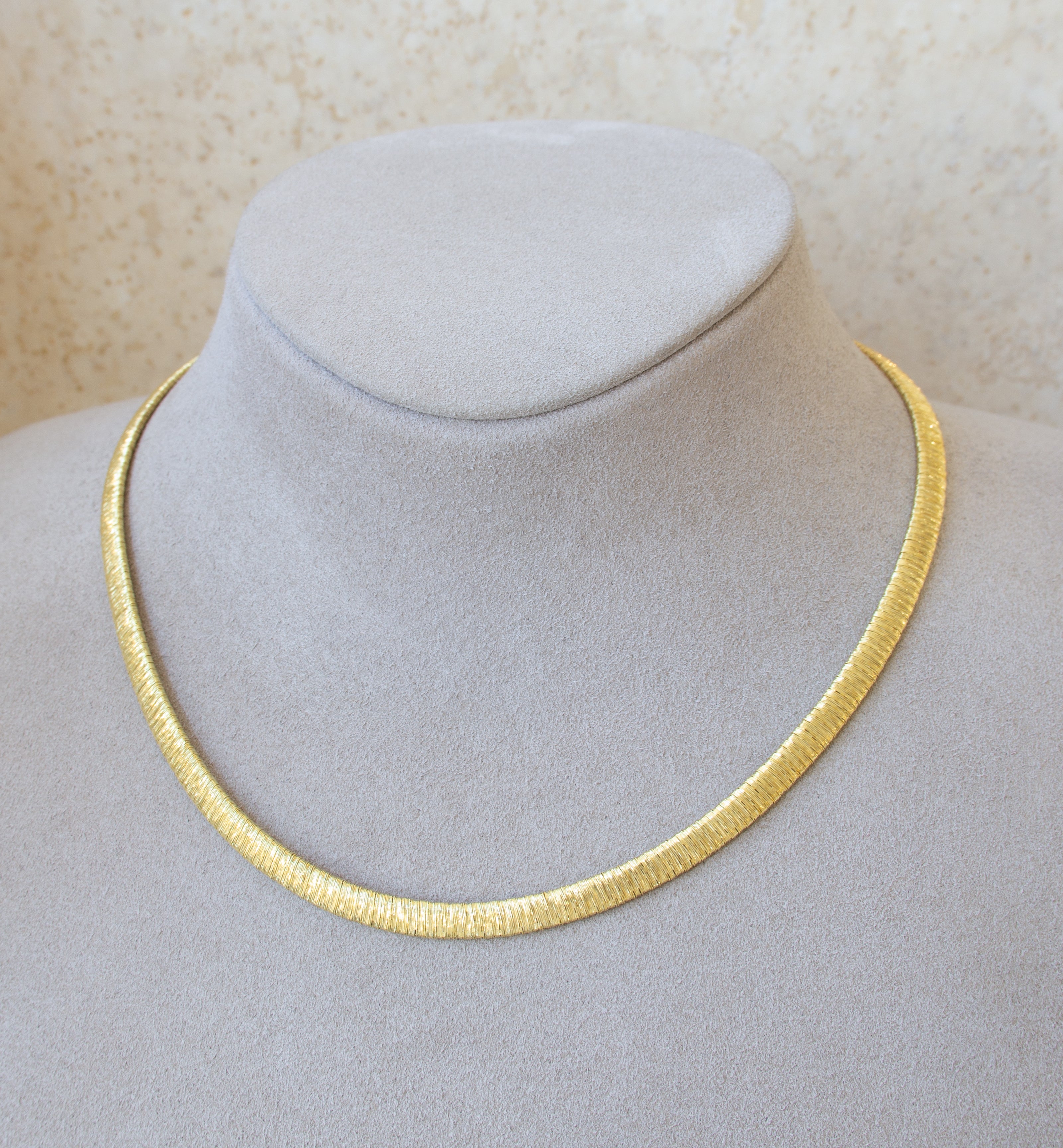 Silver 925 Yellow Gold Plated Flat Necklace