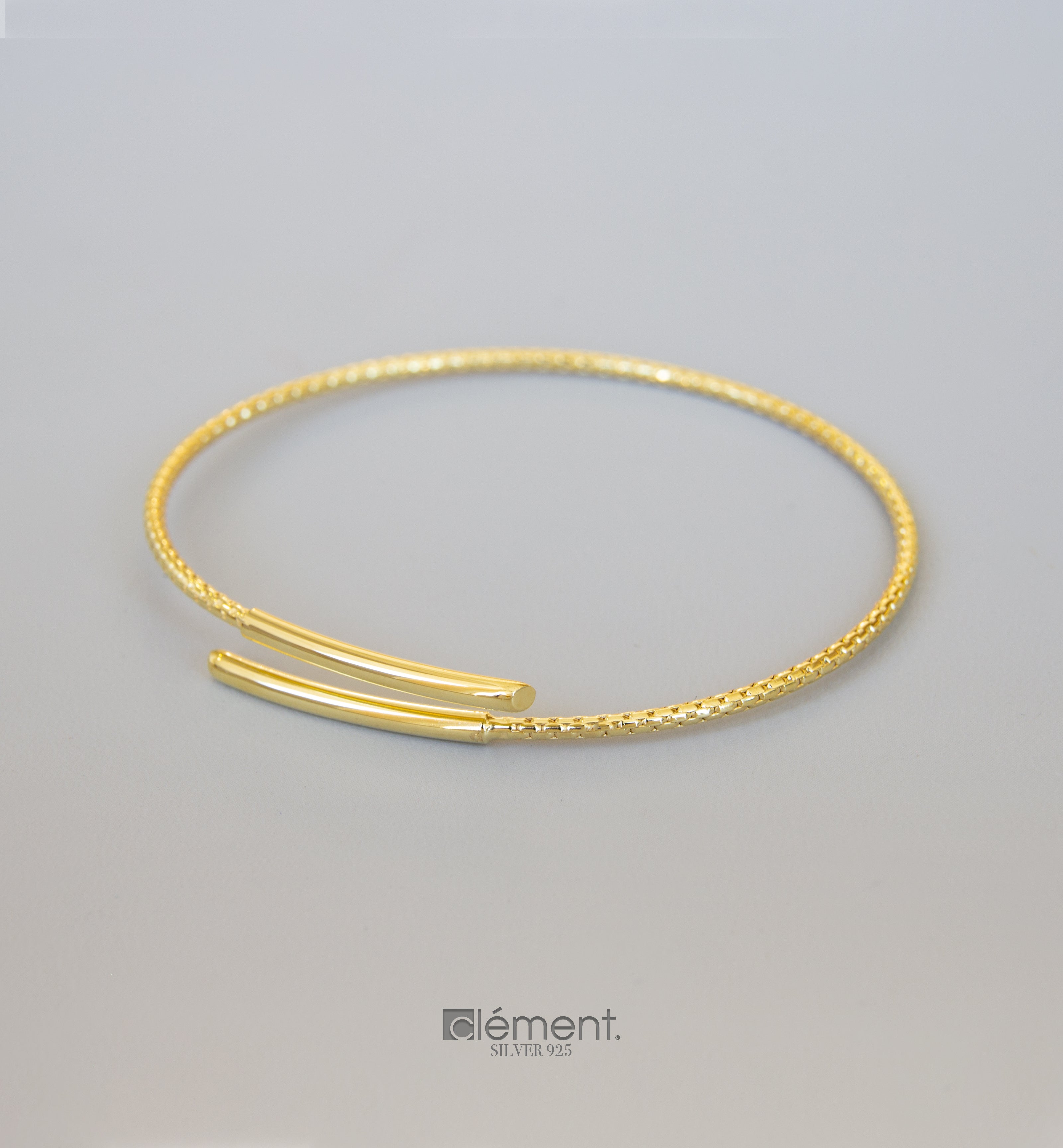 Silver 925 Yellow Gold Plated Bangle