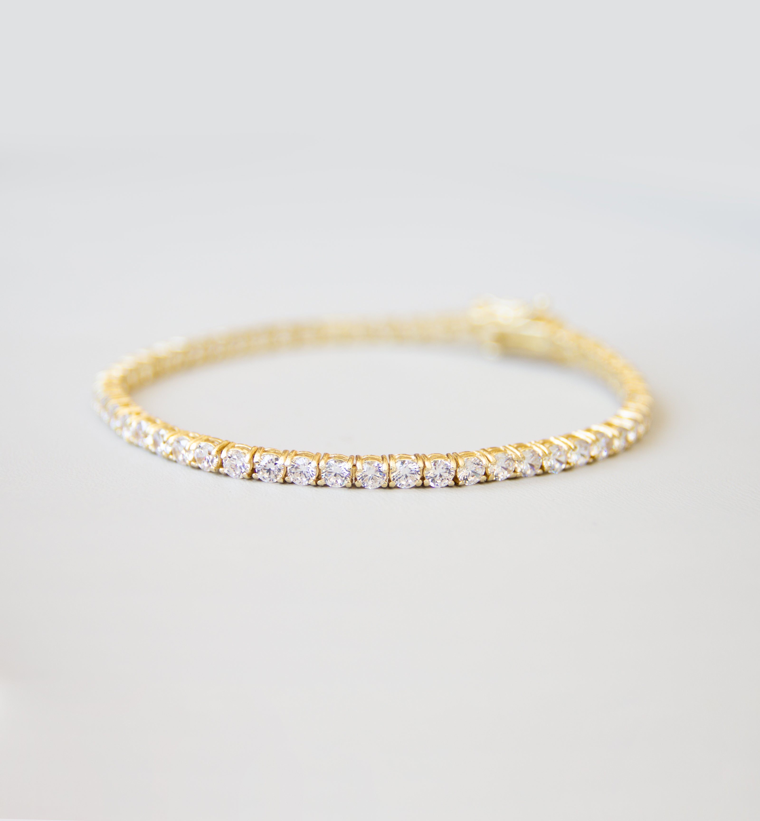 Yellow Gold over hotsell Sterling Silver Diamond Tennis Bracelet