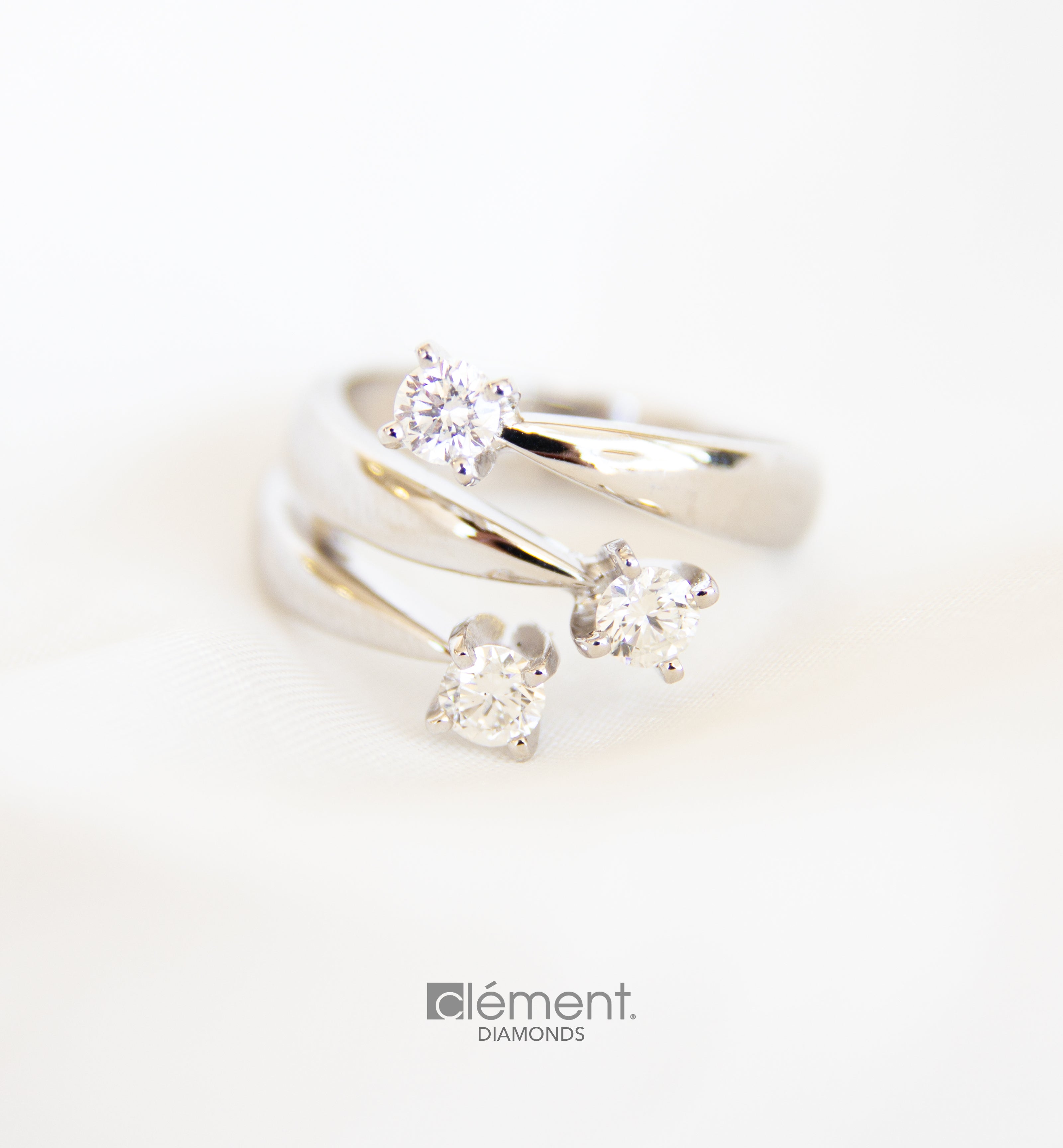 18ct White Gold Natural Diamond Trilogy Ring